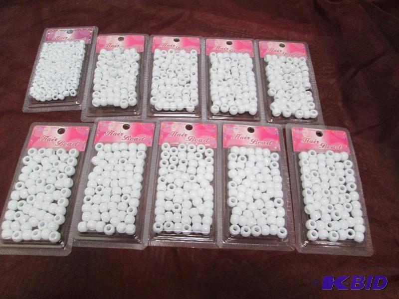 lot 8 image: Qty 8 White hair beads...