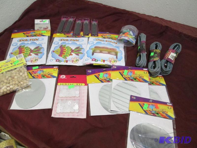 lot 84 image: Qty 20 paper twist 6 yds., decoration marbles...