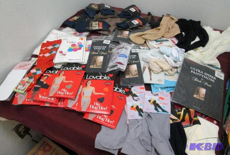 lot 94 image: Assortment ladies panty hose, knee hi, ladies...