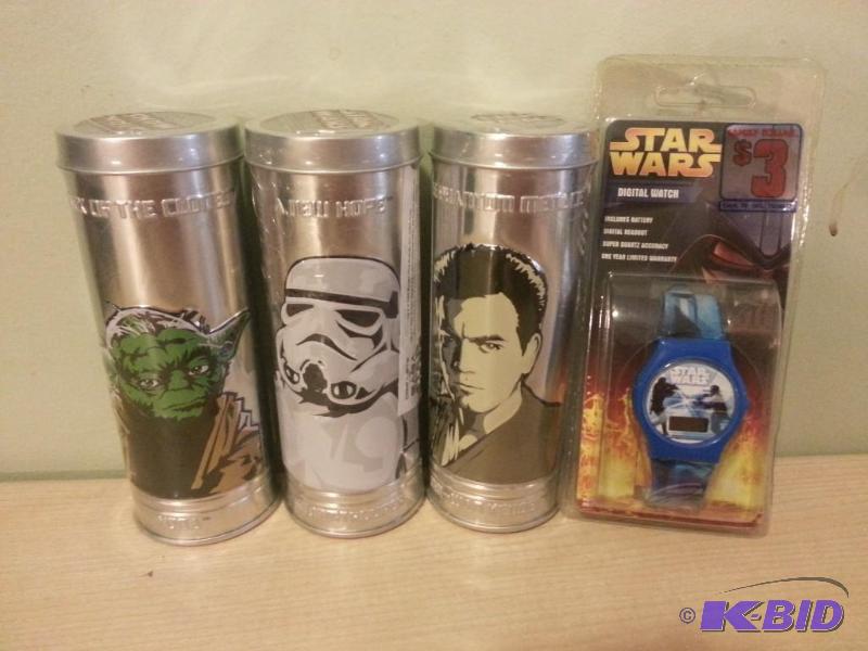 lot 107 image: Lot of 4 Star Wars Watches. 3 are from Burger...