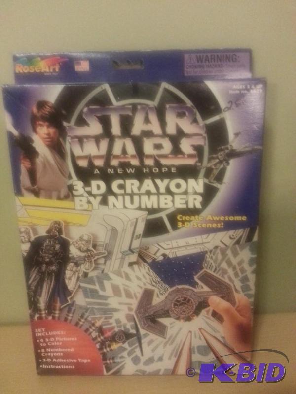 lot 153 image: Star Wars 3-D Crayon by Number. Includes 4 3-...