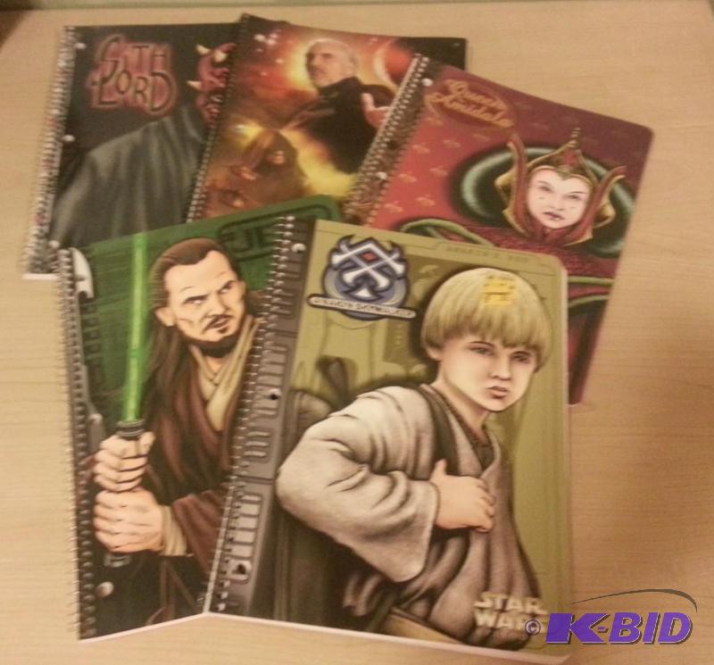 lot 165 image: Lot of 5 Wide Ruled Notebooks. Qui Gon Jinn, ...