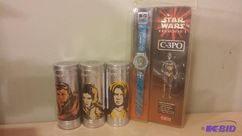 lot 186 image: Lot of 4 Star Wars Watchs. 1 Episode 1 C-3PO ...