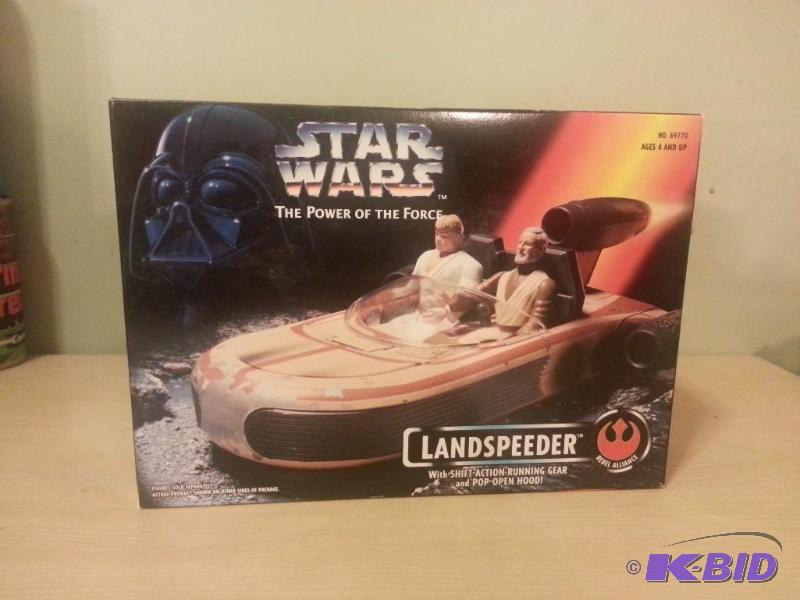 lot 62 image: Star Wars Power of the Force Landspeeder. Nev...