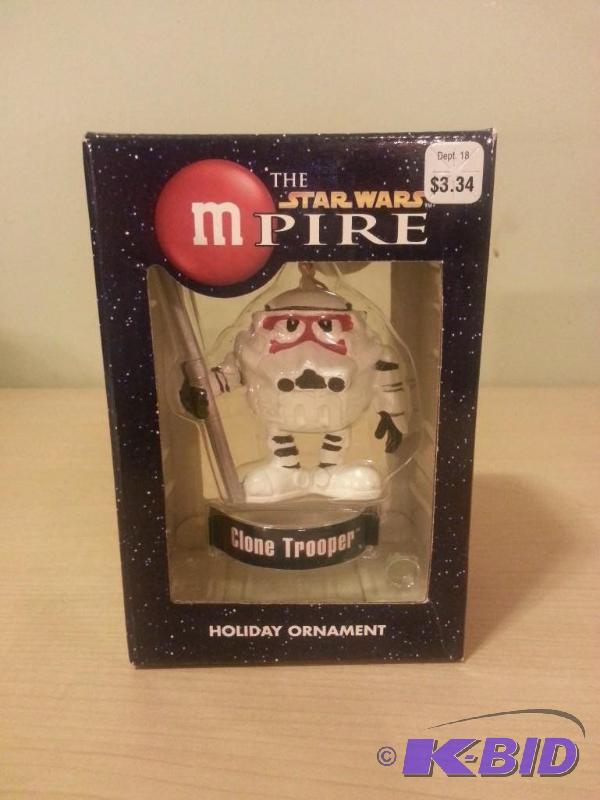 lot 66 image: Star Wars Mpire holiday ornament. Red as clon...