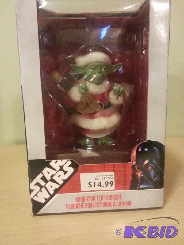 lot 68 image: Star Wars Hand crafted Yoda as Santa Claus fi...