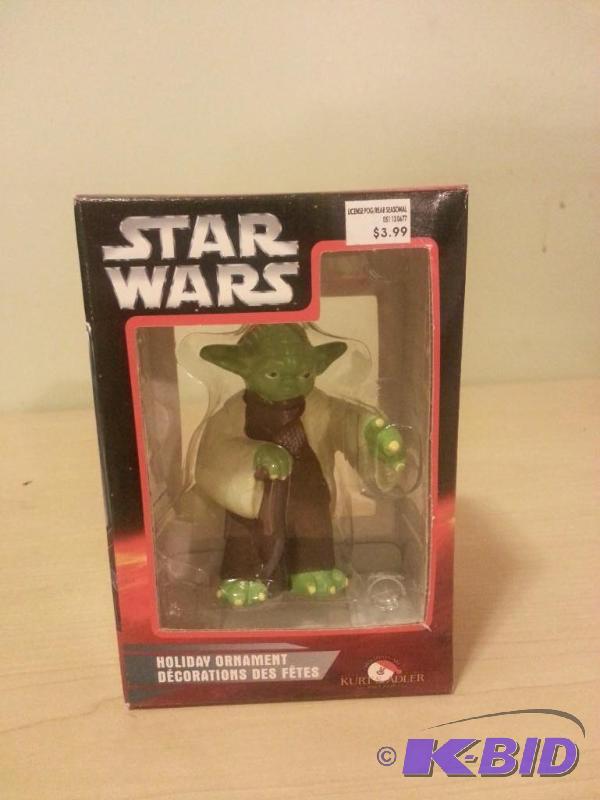 lot 71 image: Star Wars Yoda ornament. Never been opened...