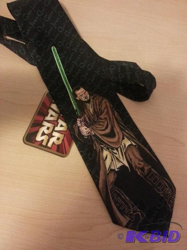 lot 95 image: Star Wars Neck tie featuring Qui Gon Jinn. Ne...