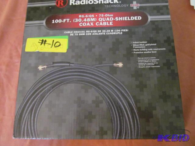lot 10 image: Brand new in box, RadioShack, 100-ft quad shi...
