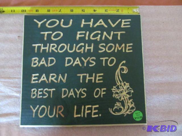 lot 83 image: Made out of pine wood, plaque for your home o...