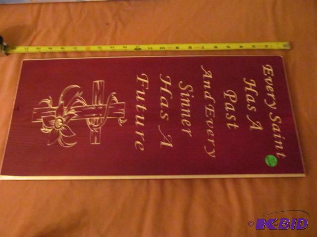 lot 87 image: Made out of pine wood, plaque for you home or...