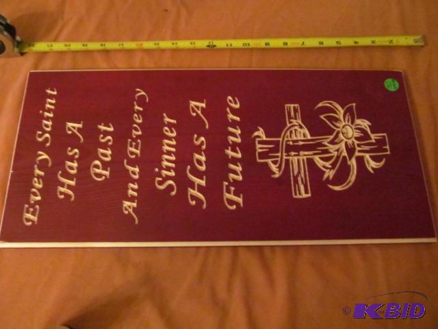 lot 88 image: Made out of pine wood, plaque for you home or...