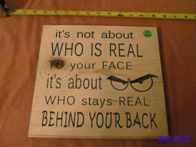 lot 89 image: Made out of pine wood, plaque for your home o...