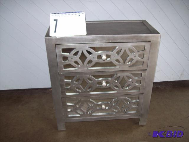 Silver Mirrored Nightstand Dresser