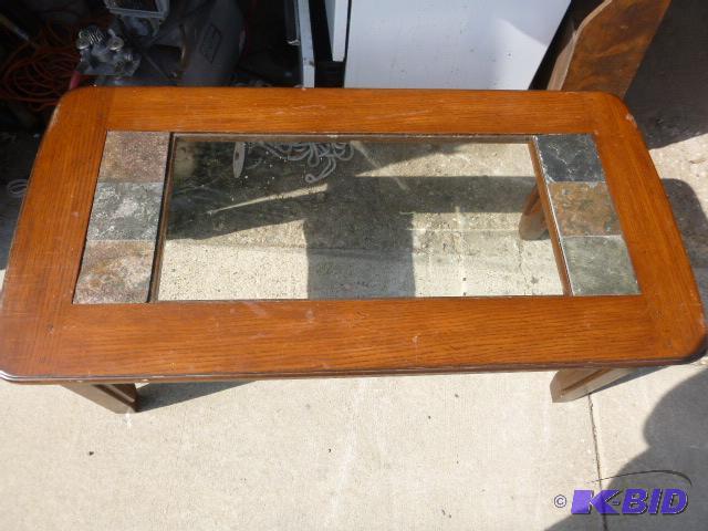 lot 143 image: Coffee Table Glass top - 24" X 47"...
