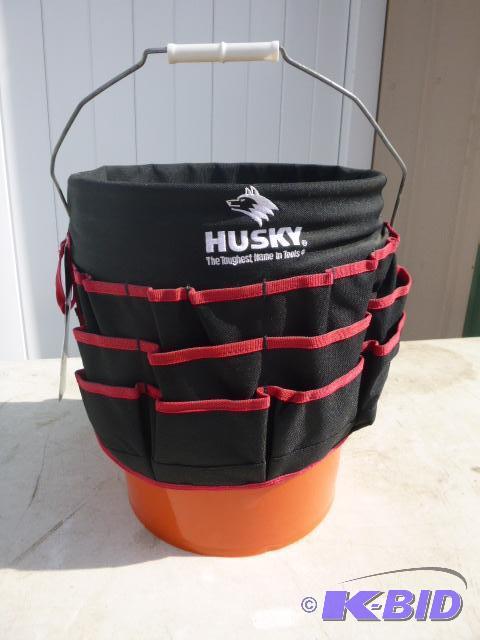 lot 79 image: Husky Bucket Jockey Tool Holder and Pail...