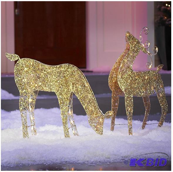 lot 56 image: MyHome Lighted Buck and Doe