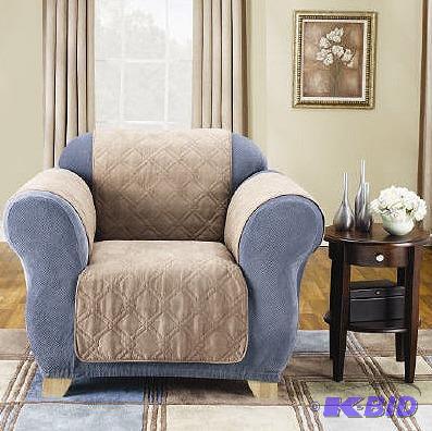 lot 84 image: Quilted Suede Chair Pet Cover