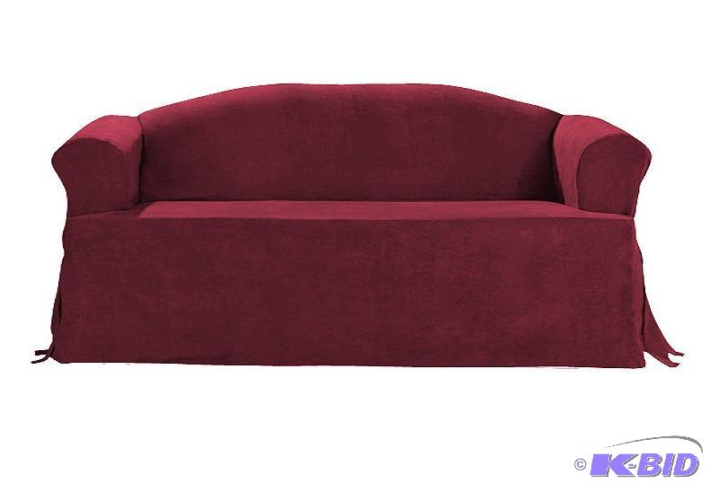 lot 86 image: Soft Suede Sofa T-Cushion Slipcover