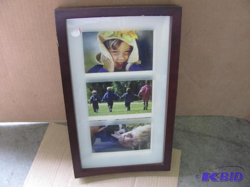 lot 109 image: Concave 3-Picture Shadow Box. Approx. 9"...
