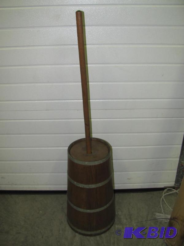 lot 43 image: Antique WoodenMetal Butter Churn. Very good ...