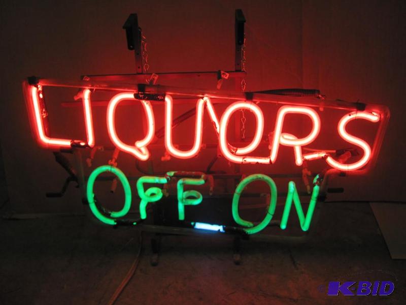 lot 7 image: &quotLIQUORS OFF ON" Neon Light. Works ...