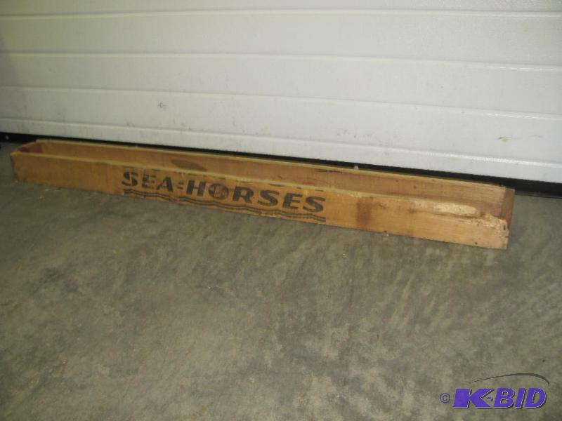 lot 78 image: Vintage Wooden Box with Advertising. Approx. ...