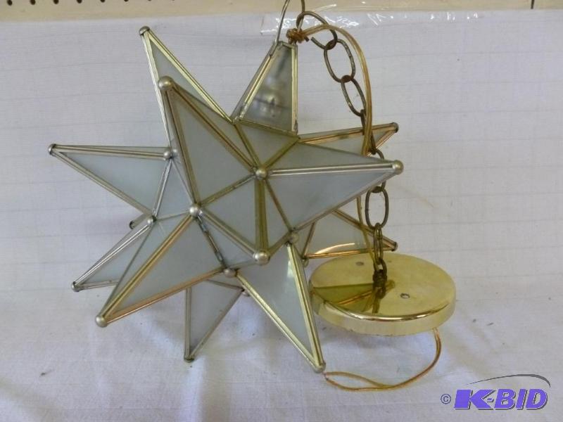 lot 102 image: Brass plated metal multi - dimensional glass ...
