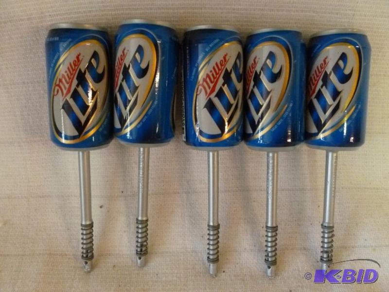 lot 155 image: Lot of five collectible Miller Lite fishing b...