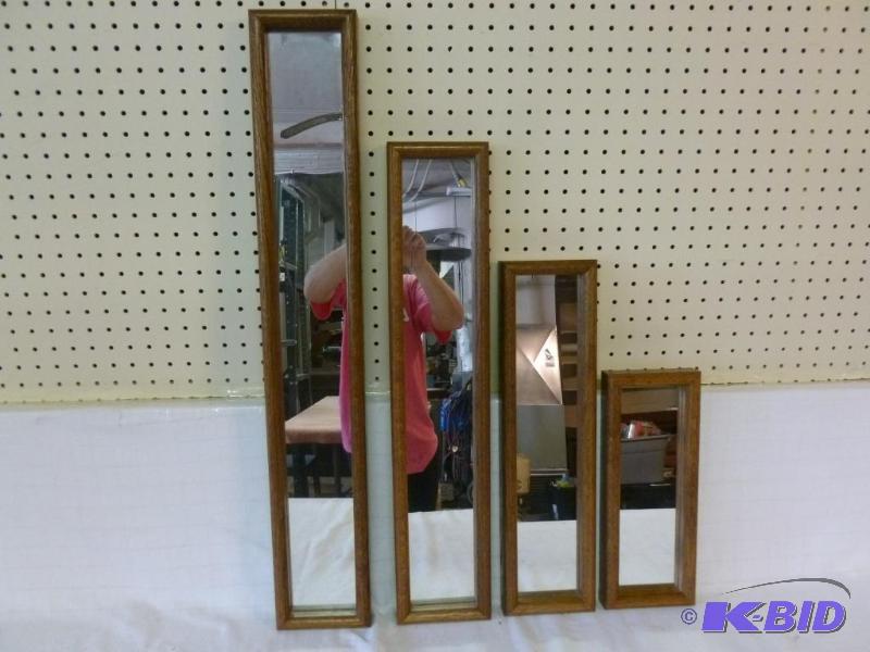 lot 229 image: Beautiful four piece solid oak framed hall mi...