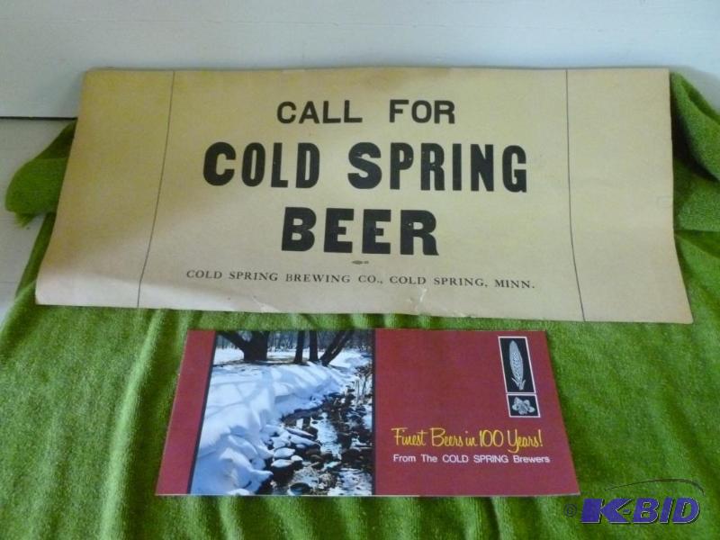 lot 239 image: Lot of two vintage Cold Spring Brewing items ...