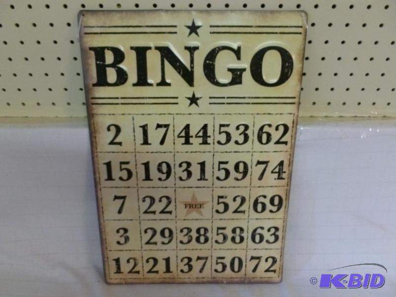 lot 30 image: Large Bingo heavy gage embossed metal sign th...