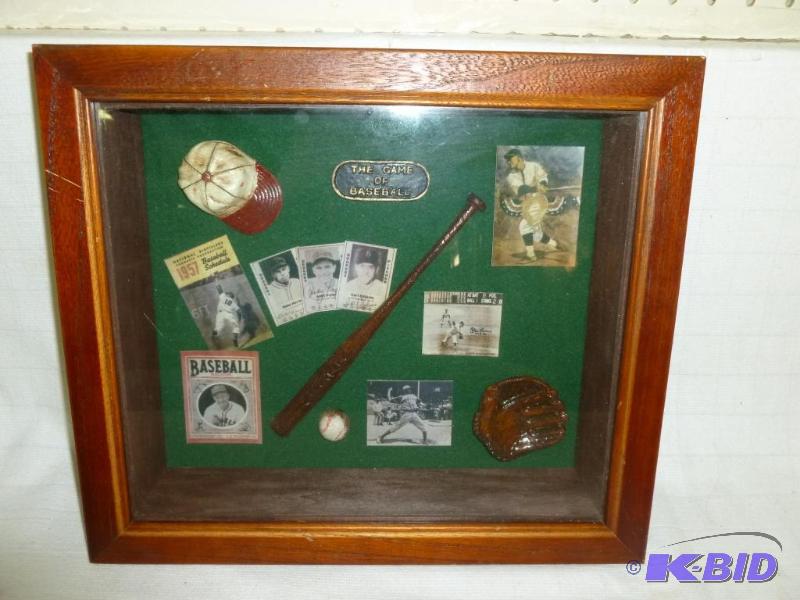 lot 37 image: The Game Of Baseball shadow box display that ...