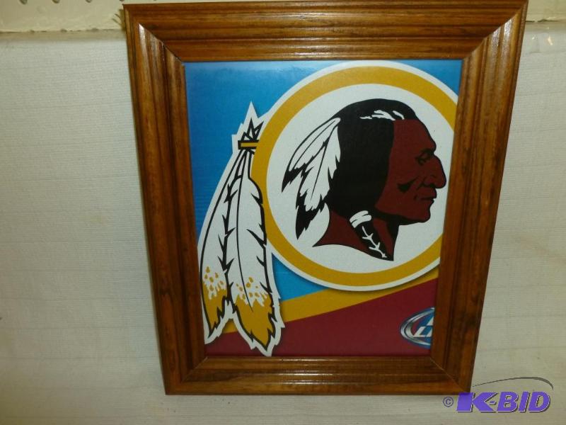 lot 60 image: Collectible Bud Light - wood framed NFL footb...