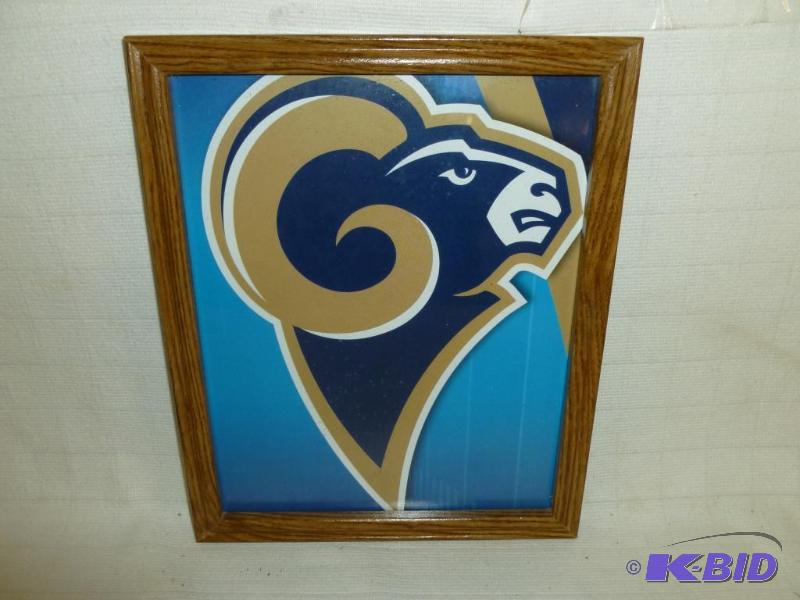 lot 61 image: Collectible Bud Light - wood framed NFL footb...