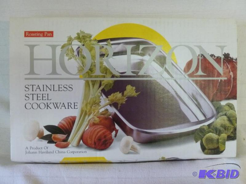 lot 80 image: Horizon stainless steel roasting pan, made in...