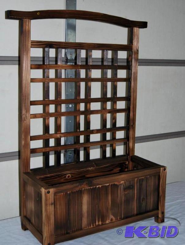 lot 24 image: Wooden Planter Box  Trellis, all fir wood an...