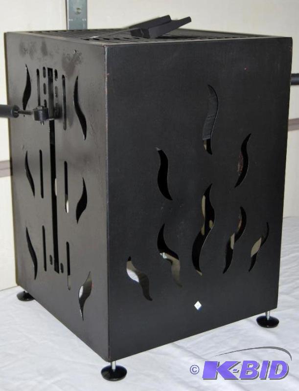 lot 25 image: Backyard Firepit & BBQ Grill, laser cut f...