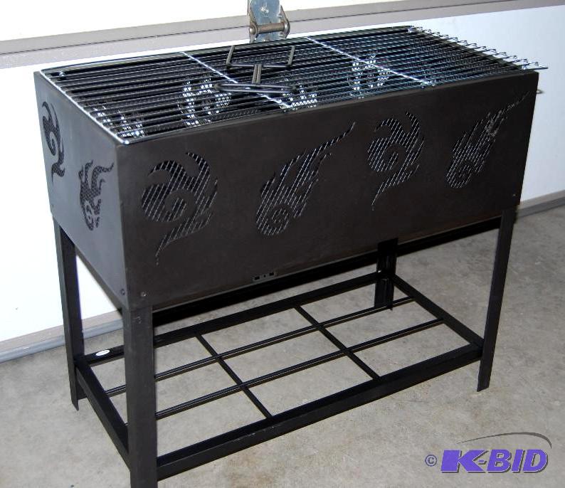 lot 33 image: BBQ Firepit with Log Rack, log rack underneat...