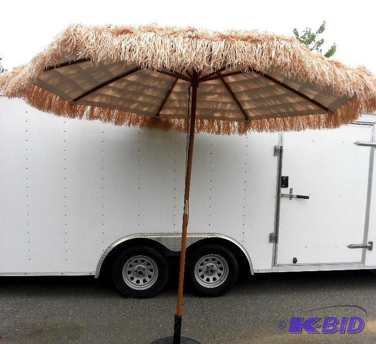 lot 69 image: 9 Thatched Tiki Umbrella, 1 12" diamet...
