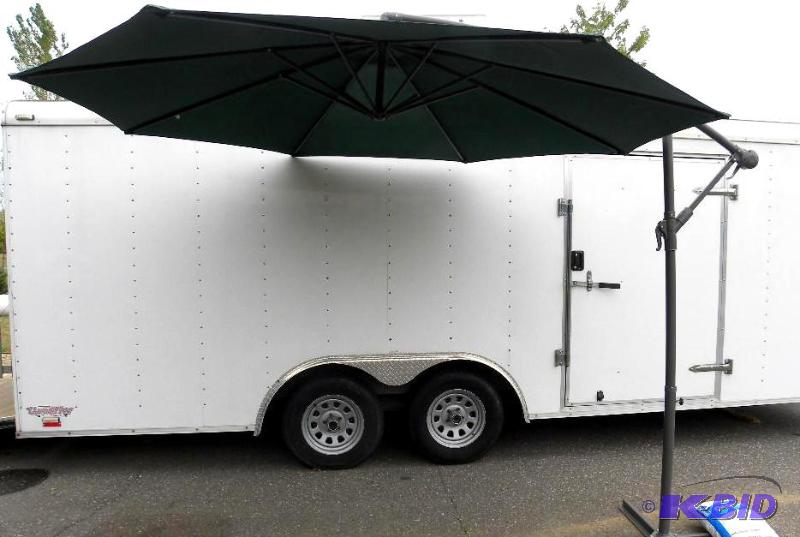 lot 7 image: 10 foot Cantilever Umbrella, hunter green, se...