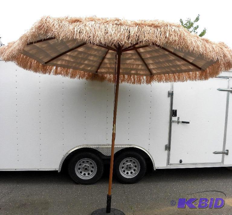lot 70 image: 9 Thatched Tiki Umbrella, 1 12" diamet...