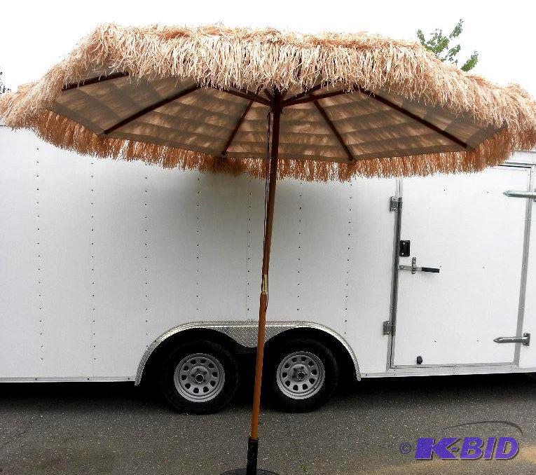 lot 71 image: 9 Thatched Tiki Umbrella, 1 12" diamet...