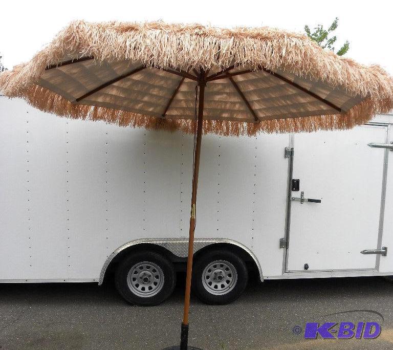 lot 73 image: 9 Thatched Tiki Umbrella, 1 12" diamet...