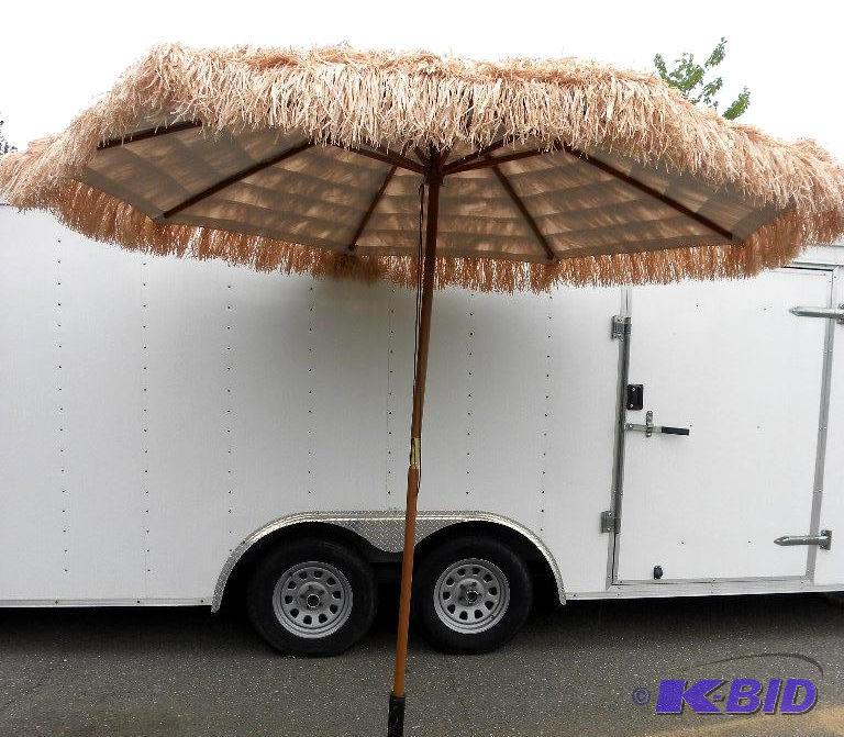lot 74 image: 9 Thatched Tiki Umbrella, 1 12" diamet...