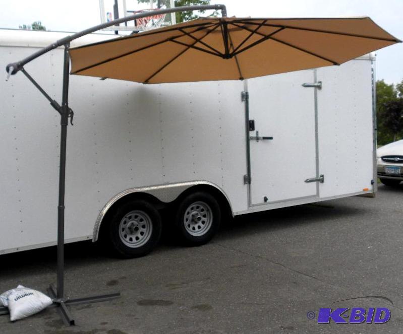 lot 8 image: 10 foot Cantilever Umbrella, khaki, self stan...