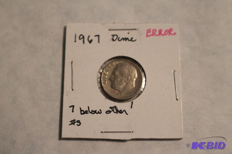 1967 P Roosevelt Dime 7 Below Other Numbers E...