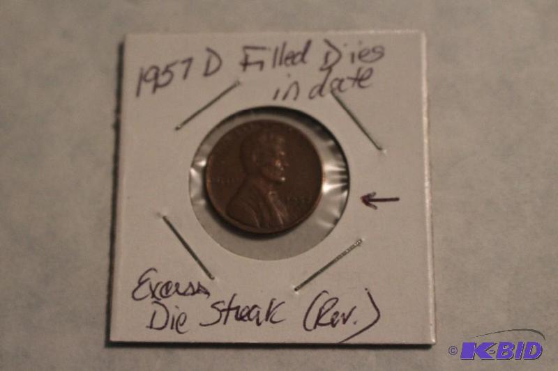 1957 D Lincoln Wheat Ears Variety 1 Filled Di...