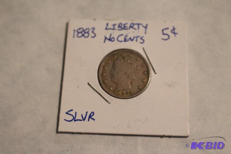 1883 P Liberty V Nickel Variety 1 Without Cen...