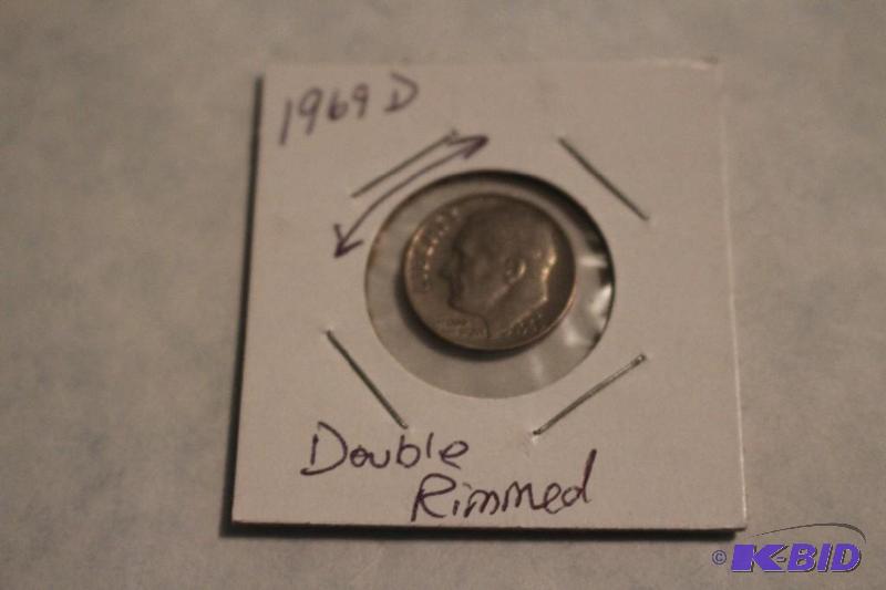 1969 D Roosevelt Dime Double Rimmed...